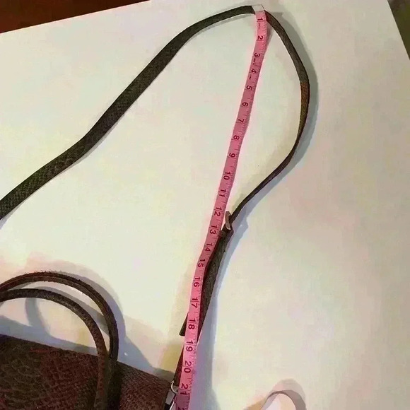 NWOT Michael Kors Snakeskin Python Suede 2Way Brown Tote Bag Satchel Purse Large - Picture 7 of 15